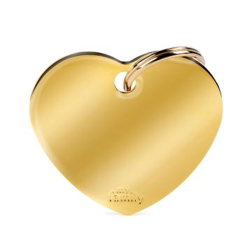 MyFamily Basic Collection Big Heart in Brass Pet ID Tag