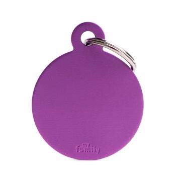 MyFamily Basic Collection Big Round in Aluminum Pet ID Tag