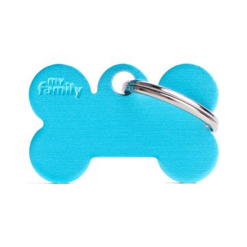 MyFamily Basic Collection in Aluminum Pet ID Tag - Light Blue