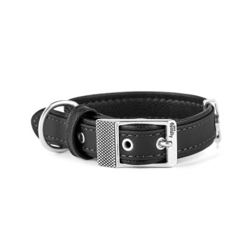 MyFamily Bilbao Dog Collar in Fine Crafted Leatherette - Black