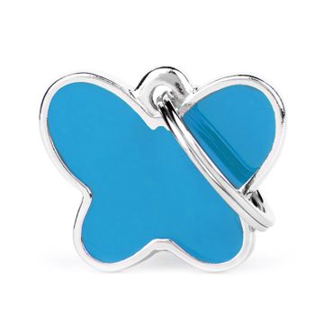 MyFamily Butterfly Pet ID Tag - Blue