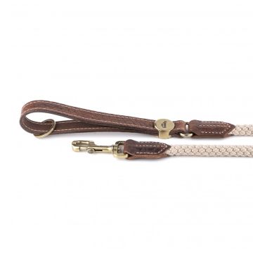MyFamily El Paso Genuine Italian Brown Leather and Rope Dog Leash - Medium