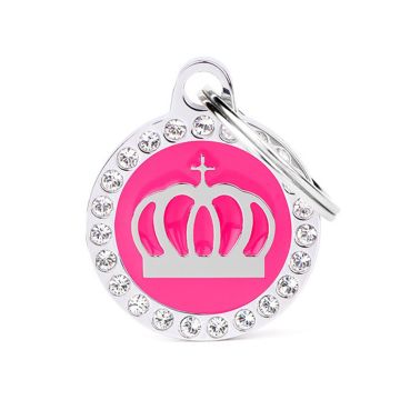 MyFamily Glam Crown with Rhinestones Pet ID Tag
