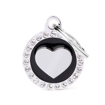 MyFamily Glam Heart with Rhinestones Pet ID Tag