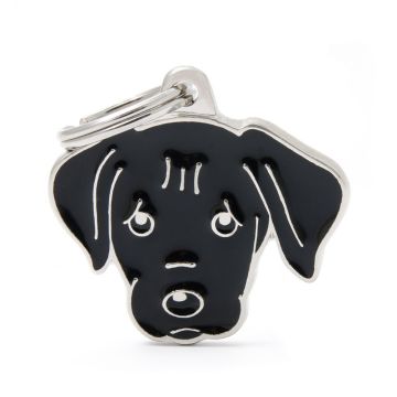 حامل بطاقة تعريف بتصميم كلب لابرادور للحيوانات الأليفة من ماي فاميلي، أسود