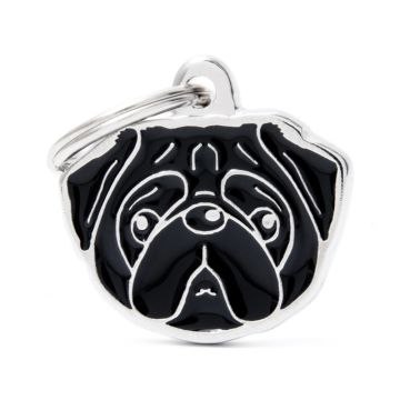 MyFamily New Pug Dog ID Tag - Black