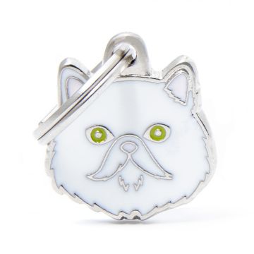 MyFamily Persian Cat Pet ID Tag - White