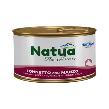 طعام معلب بالتونة ولحم البقر مع الجيلي للقطط من ناتوا - 85 غم