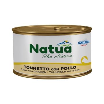 طعام معلب بالتونة والدجاج مع الجيلي للقطط من ناتوا - 85 غم