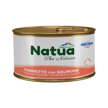 طعام القطط المعلب بالتونا والسلمون في جيلي من ناتوا - 85 غم