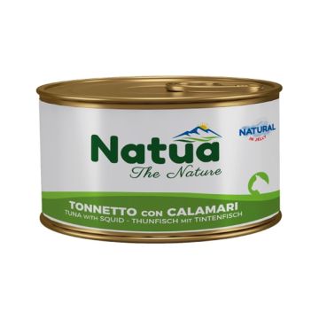 طعام معلب بالتونة والحبار مع الجيلي للقطط من ناتوا - 85 غم