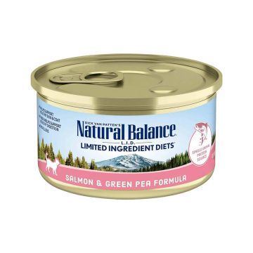 Natural Balance LID Salmon and Green Pea Formula Canned Cat Food - 156 g - Pack of 24