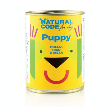 Natural Code Puppy Chicken Rice and Apple Canned Dog Food - 400 g
