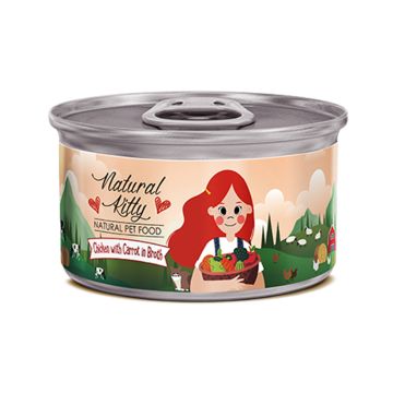 Natural Kitty Chicken with Carrot in Broth Canned Cat Food - 80 g - Pack of 24