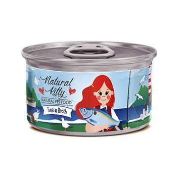 Natural Kitty Tuna in Broth Canned Cat Food - 80 g