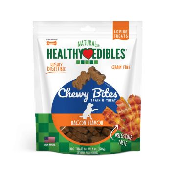 Nylabone Healthy Edibles Chewy Bites Bacon Dog Treats - 170g