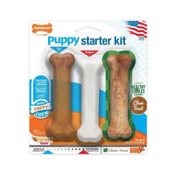 Nylabone Puppy Starter Kit Dog Chew Toys & Treat