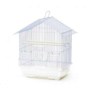 Pado Slanted Roof Bird Cage with Feeders - 30L x 23W x 39H cm