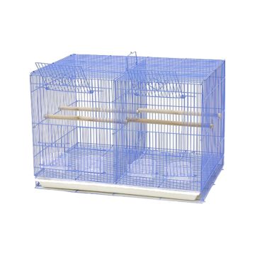 Pado Two-Sided Bird Cage - Blue - 60L x 42W x 41H cm