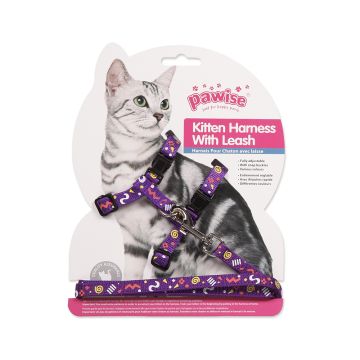 Pawise Kitten Harness W/1.2 Leash - Assorted Colors