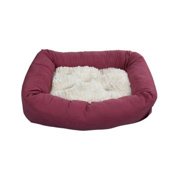 سرير بوسادة قابلة للإزالة للحيوانات الأليفة من باوايز - أحمر - 50 طول × 45 عرض × 10 ارتفاع سم