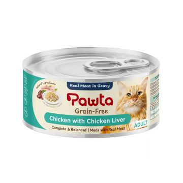 Pawta Chicken with Chicken Liver in Gravy Canned Cat Food - 70 g