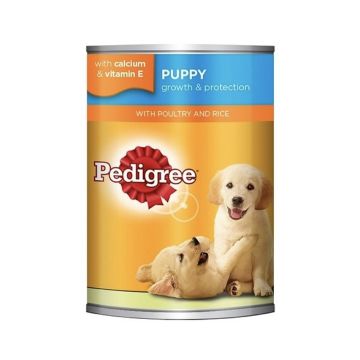 Pedigree Poultry and Rice Canned Puppy Food - 400 g - Pack of 24