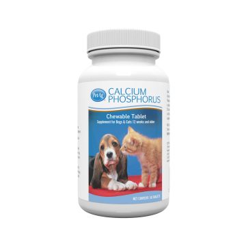 PetAg Calcium Phosphorus Chewable Tablets for Dogs & Cats, 50 ct
