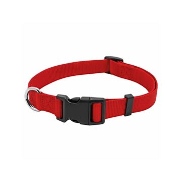 Pet Expert Adjustable Nylon with Quadlock Buckle Dog Collar - Red