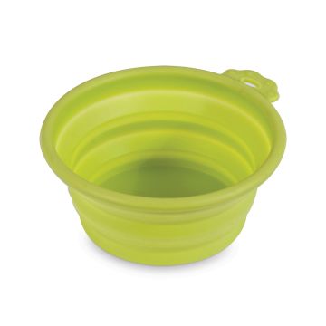 Petmate Silicone Round Pet Travel Bowl - Green