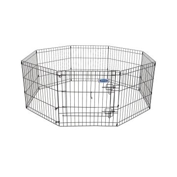Petmate Single Door with 8-Panel Wire Dog Exercise Pen - Black