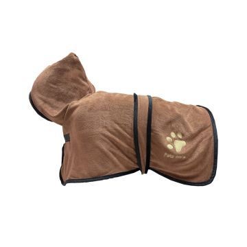 Pets-Care Bath Set with Robe and Towel for Dogs - Brown