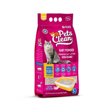 Pets Clean Baby Powder Scented Premium Cat Litter - 5 Liters