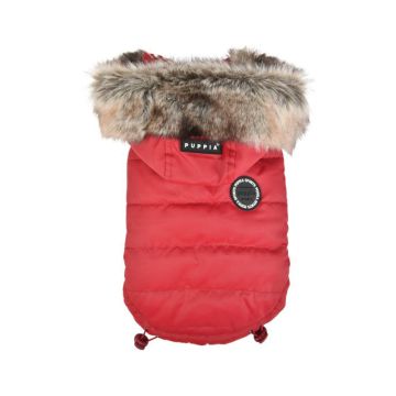 Puppia Hollis Reversible Hooded Winter Coat - Red
