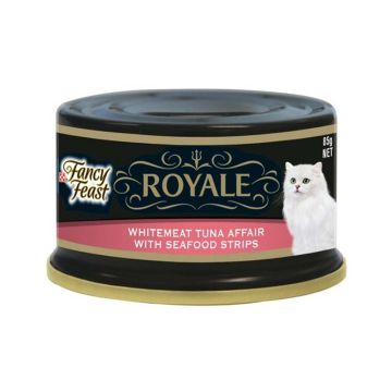 Purina Fancy Feast Royale White Meat Tuna Affair with Seafood Strips Wet Cat Food, 85g