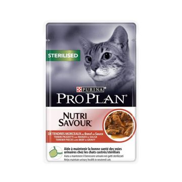 Purina Pro Plan Nutrisavour Beef in Gravy Sauce Wet Sterilized Cat Food - 85 g