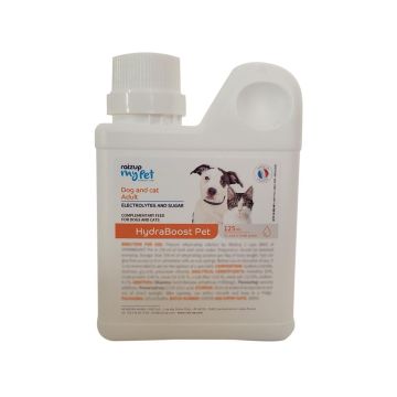 محلول ترطيب هيدرا بوست الإلكتروليت والسكر للحيوانات الأليفة المصابة بالجفاف من رايزوب - 125 مل