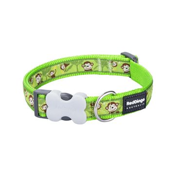 RedDingo Monkey Lime Green Dog Collar - XSmall - 12mm x 20-32 cm