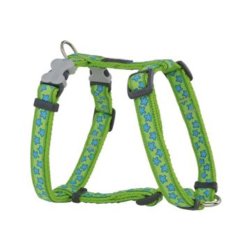 RedDingo Turquoise Stars on Lime Green Design Dog Harness - 20mm - Medium