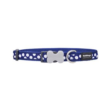 RedDingo White Spots on Navy Dog Collar - XSmall
