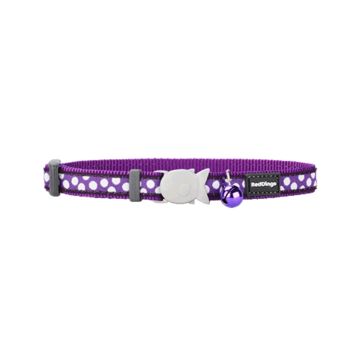 RedDingo White Spots on Purple Cat Collar - XSmall - 12mm x 20-32 cm