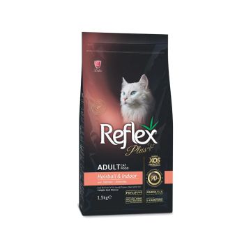 Reflex Plus Anti-Hairball with Salmon Adult Dry Cat Food - 1.5 kg