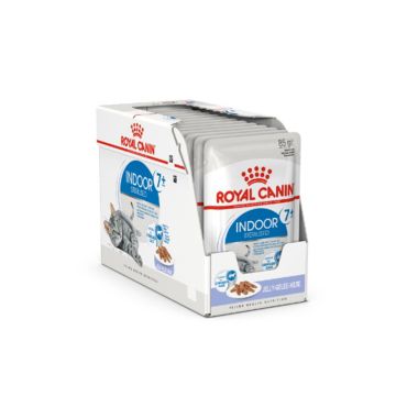 Royal Canin Feline Health Nutrition Indoor 7+ Sterilized Jelly Cat Food Pouch - 85g - Pack of 12