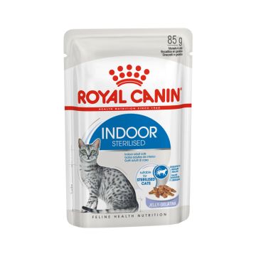 Royal Canin Feline Health Nutrition Indoor Sterilised Cat Food Jelly Pouch - Pack of 12