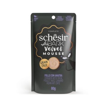 Schesir After Dark Velvet Mousse Chicken with Duck Cat Food Pouch - 80 g