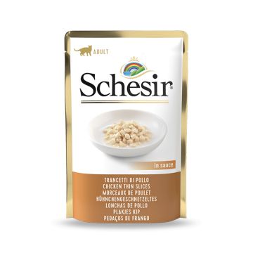Schesir Chicken Thin Slices In Sauce Wet Adult Cat Food Pouch - 85 g