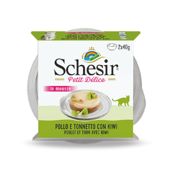 Schesir Petit Delice Chicken and Tuna with Kiwi Canned Cat Food - 2 x 40 g