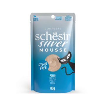 Schesir Silver Mousse Chicken Cat Food Pouch - 80 g