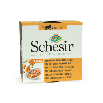 Schesir Tuna, Surimi and Papaya Canned Cat Food - 85 g