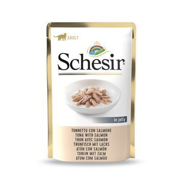 Schesir Tuna with Salmon in Jelly Wet Adult Cat Food Pouch - 85 g
